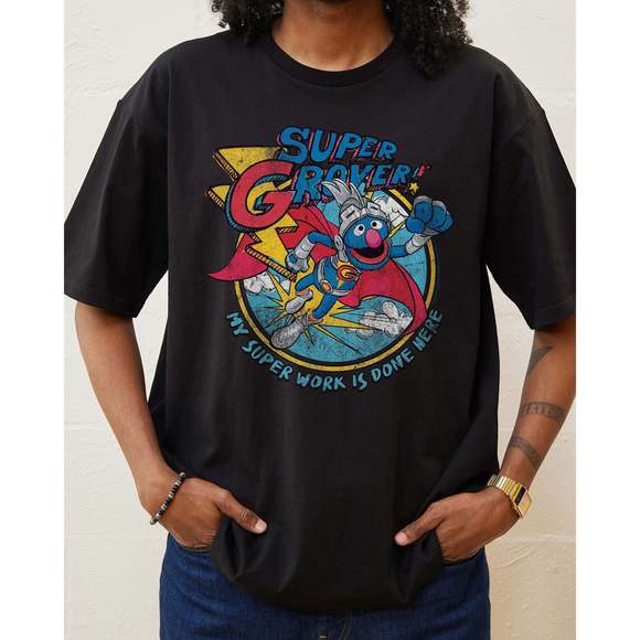 Super Grover Vintage T-Shirt, Cartoon Graphics T-shirt - Picture 1 of 4